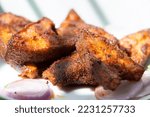 Small photo of Fried fish, fried fish fillets and fried curt fish are very popular in India.