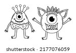 Set Of Funny Cute Monsters ...