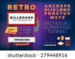 vector set retro neon sign ... | Shutterstock .eps vector #279448916