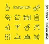 restaurant line icons set | Shutterstock .eps vector #258319139
