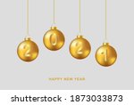 christmas 2021 balls  happy new ... | Shutterstock .eps vector #1873033873