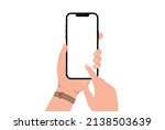 hand holding smartphone mockup... | Shutterstock .eps vector #2138503639