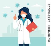 female doctor wearing a medical ... | Shutterstock .eps vector #1658460226