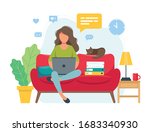 home office concept  woman... | Shutterstock .eps vector #1683340930