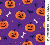 halloween pattern with... | Shutterstock . vector #1836243223