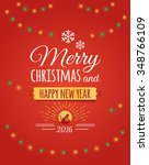 merry christmas and happy new... | Shutterstock . vector #348766109