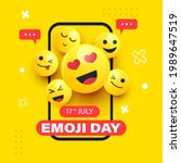 emoji day illustration. emoji... | Shutterstock .eps vector #1989647519