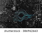 A Black And White Circuit Board ...