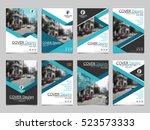 blue collection set cover... | Shutterstock .eps vector #523573333