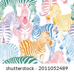 zebra safari animal wildlife... | Shutterstock .eps vector #2011052489