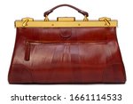 Big Brown Leather Gladstone Bag