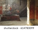 Pompeian Red In A Old Roman...
