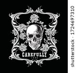 skull and baroque style... | Shutterstock .eps vector #1724697310