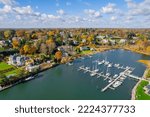 Small photo of Connecticut bay marina with boats