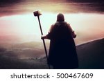Small photo of medieval Templar knight want holy grail