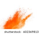 Abstract Orange Powder Splatted ...