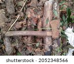 Rusty Axe Lying On A Piece Of...