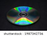 A Cd Rom On Black Background....
