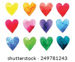watercolor vector hearts | Shutterstock .eps vector #249781243