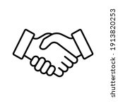 shake hand line icon. simple... | Shutterstock .eps vector #1913820253