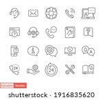 help and support line icon set. ... | Shutterstock .eps vector #1916835620