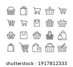 set of shopping cart line icons.... | Shutterstock .eps vector #1917812333