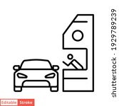 Drive Through Line Icon. Simple ...
