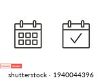 calendar line icon. simple... | Shutterstock .eps vector #1940044396