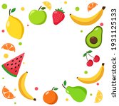 summer vector set of fruits in... | Shutterstock .eps vector #1931125133