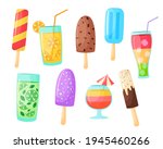summer food set in cartoon... | Shutterstock .eps vector #1945460266