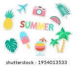 set of cute vector stickers.... | Shutterstock .eps vector #1954013533