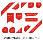new tag ribbon and banner... | Shutterstock .eps vector #1112082710