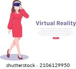 virtual reality concept with... | Shutterstock .eps vector #2106129950