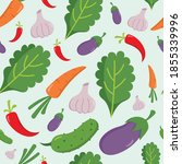 seamless pattern vegetable flat ... | Shutterstock .eps vector #1855339996