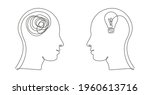 two human heads with confused... | Shutterstock .eps vector #1960613716