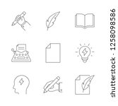 copywriting outline icons on... | Shutterstock . vector #1258098586