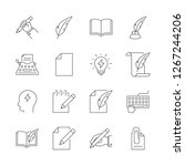 copywriting outline icons set... | Shutterstock . vector #1267244206