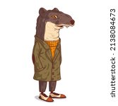 A Hipster Weasel  Isolated...