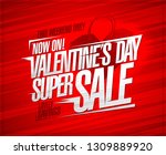 valentine's day super sale... | Shutterstock .eps vector #1309889920