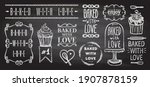 baked with love chalkboard... | Shutterstock .eps vector #1907878159