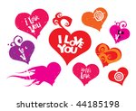 grunge background with hearts | Shutterstock .eps vector #44185198