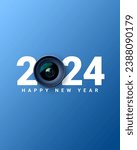 Small photo of New year 2024. New Year Creative Design. Creative New year 2024 design for social media ads. Happy New Year.