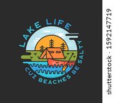 lake life logo design. modern... | Shutterstock . vector #1592147719