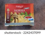 Small photo of Kelantan, Malaysia - November 18, 2022 : One of Tisha's frozen products is Chicken Samosa (in malay Samosa Ayam).