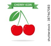 red cherry vector icon. cherry... | Shutterstock .eps vector #387467083