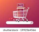 smartphone shop in shopping... | Shutterstock .eps vector #1992564566