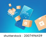 smartphone shopping cart and... | Shutterstock .eps vector #2007496439