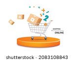 number of orders and parcel... | Shutterstock .eps vector #2083108843