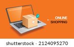 parcel box with order... | Shutterstock .eps vector #2124095270