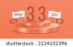 3.3 3d text on top of... | Shutterstock .eps vector #2124152396